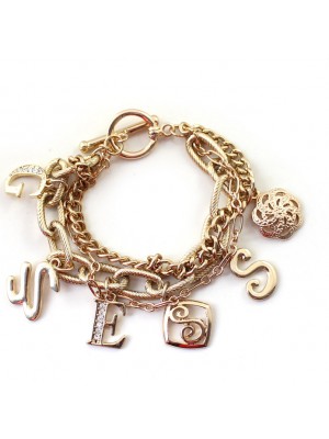 Multilayer Design Fashion Gold Rhinestone Bracelets For Girls