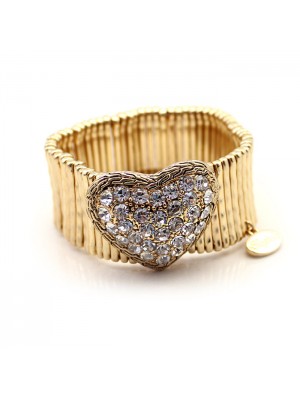 Fashionable Prague Lover Gold Twinkling Diamond Bracelets