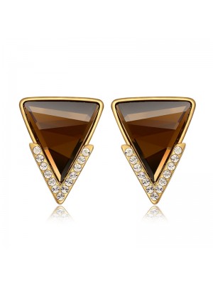Women's Fashionable Triangle Diamond Inlaid Earrings