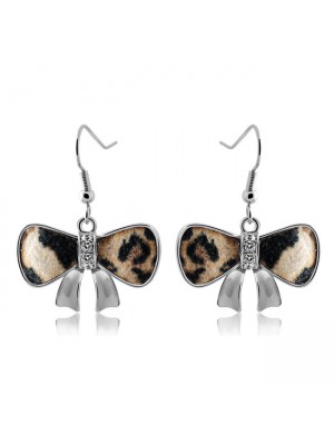 Fashionable And Sexy Butterfly Knot Leopard Earrings
