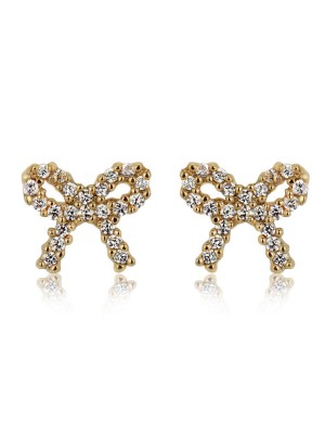 Lovely Butterfly Knot Diamond Earrings
