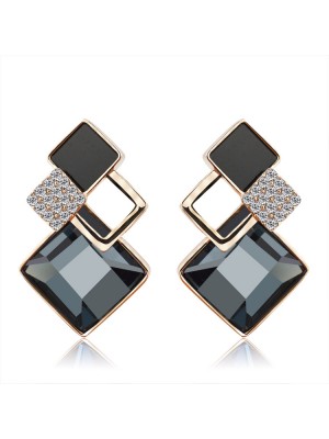 Unique Fashionable Squareness Crystal Earrings