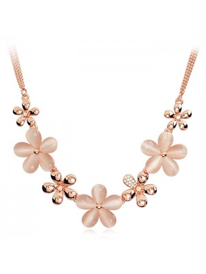 Women'S Fashionable Sakura Shape Opal Necklace
