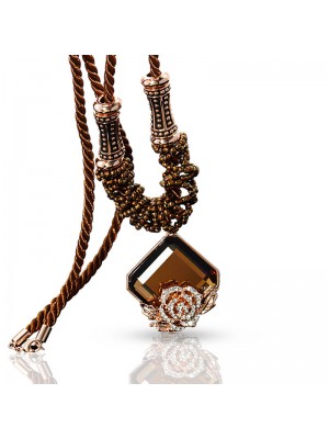 Retro Palace Long Square Crystal Necklace