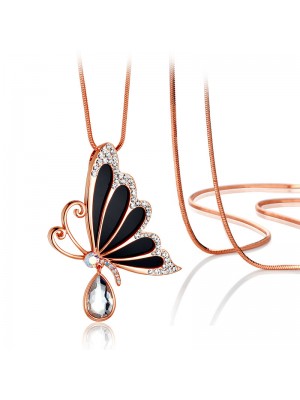 Fashionable All-Match Butterfly Crystal Decoration Necklace