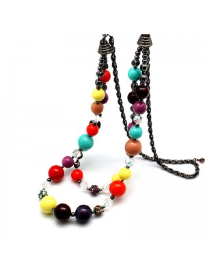 Candy Color Long All-Match Multilayer Sweater Chain For Women