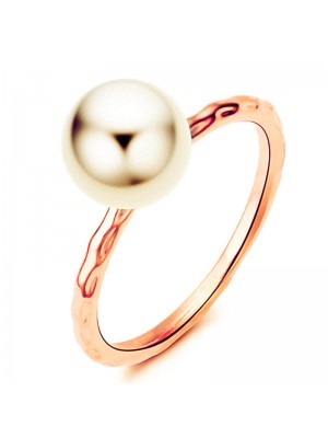 Fashionable Rose Gold Plated Pearl Fritillary Inlaid Ring