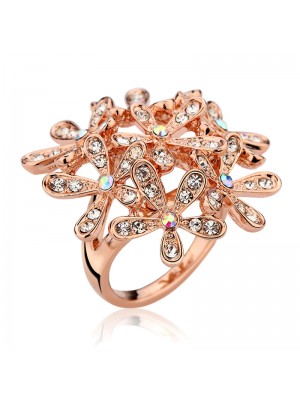 Women's Fashionable Happiness Flower Crystal Ring
