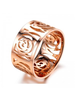 Camellia Shape Titanium Steel Ring For The Perfect Women

