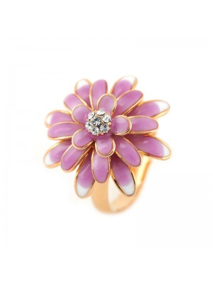 Fashionable Lovely Flower Diamond Inlaid Ring