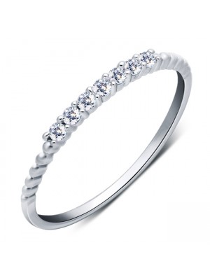 925 Sterling Silver Gorgeous Swiss Diamond Inlaid Ring For Women