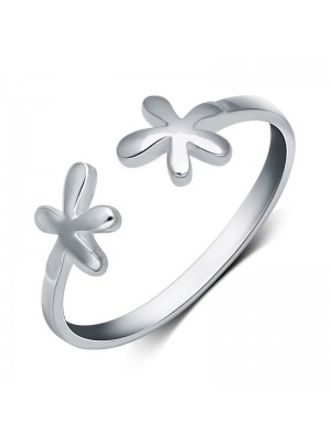 925 Sterling Silver Unique Five Flowers Little Finger Ring For Women