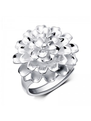 925 Sterling Silver Elegant Blossoming Flowers Opening Ring For Women