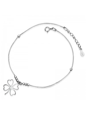 925 Sterling Silver Leaf Clover Style Ankets
