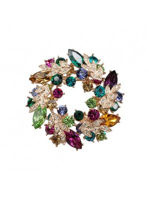 Multi Cololrs Upscale Crystal Brooch Of 2015 New Arrivals