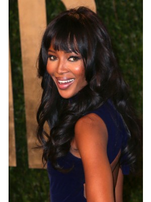 Naomi Campbell Lange Wellige 100% Lace Front Perücke