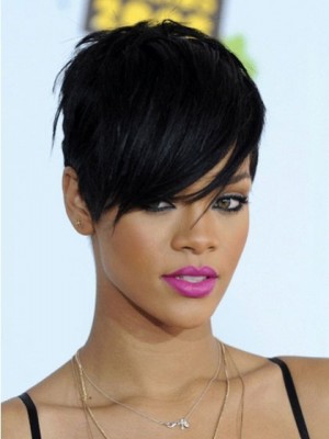 Rihanna Boystil Modische Kurze Synthetische Perücke