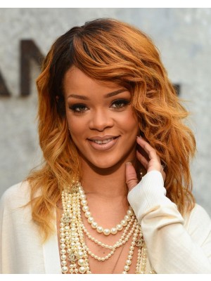 Rihanna Lange Stufige Locken Perücke