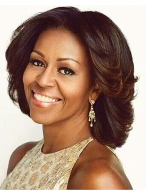 Michelle Obama Mittellange Wellen Perücke
