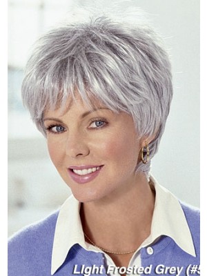Modisch Kurze Graue Haar Perücke Für Frauen