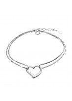 925 Sterling Silver Love Heart Bracelets For Girlfriends 