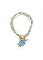 Fashionable Resin Flower Crystal Pearl Bracelets For Girls 