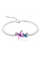 Women'S Fashionable Butterfly Dream Swarovski Crystal Bracelets 