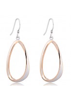 Double Color Gold Plating 925 Sterling Silver Earrings 