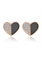 Lates Trend Fashionable Love Heart Diamond Inlaid Earrings 
