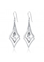 925 Sterling Silver Fashionable Diamond Earrings 