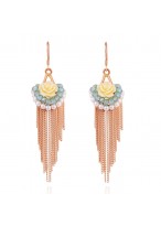 Bohemia Tassel Crystal Pearl Earrings 