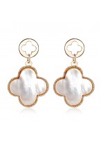 Fashionable Clover Pearl Fritillary Earrings 