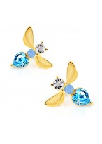 Women's Exquisite Cherry Blossom Crystal Earrings 