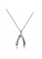 Short Fork Bone Titanium Steel Necklace 