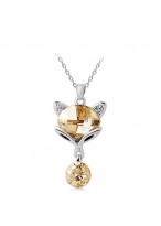 925 Austrian Crystal Sterling Silver Collar Bone Necklace 