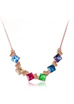 Women'S Short Rose Gold Plated Collar Bone Necklace 
