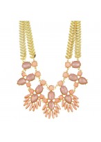 Sweet Light Pink Short Collar Bone Necklace For Women 