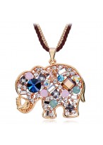 Classical Elephant Long Crystal Sweater Chain
