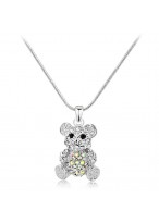Lovely Little Teddy Bear  Short Diamond Inlaid Crystal Necklace 