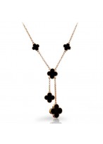 Ladies' Four Leaved Clover Pearl Collar Bone Necklace 