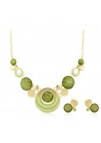 Fashionable Green Orange Short Collar Bone Necklace For Women 