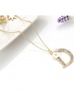 New 204 Letter D Iron Tower Long Necklace 