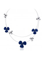 Fashionable Blooming Flowers Short Collar Bone Necklace For Women 