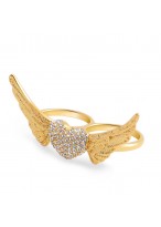 Fashionable Punk Mixed With Gothic Heart Wing Shape Ring 