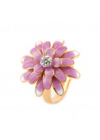 Fashionable Lovely Flower Diamond Inlaid Ring 