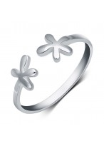 925 Sterling Silver Unique five Flowers Little Finger Ring For Women 