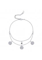 Double Retro 925 Sterling Silver Luxury Anklets 