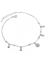 Luxury Vogue 925 Sterling Silver Anklets For Girls 