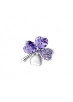 2015 Popular Hot Selling Upscale Women Crystal Clover Brooch 