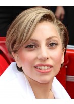 Weibliche Gaga Vollspitzen Kurze Gerade Echthaar Perücke 